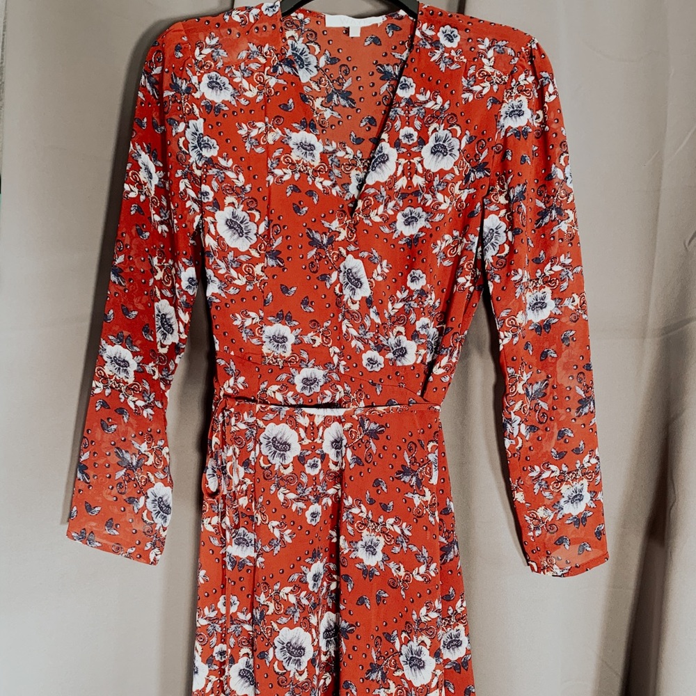 Silky Floral Robe Dress